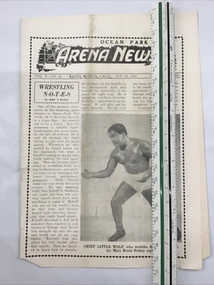 Arena News Boxing Ocean Park California Koverly Chief Little Wolf November 1942 - Image 1 of 2