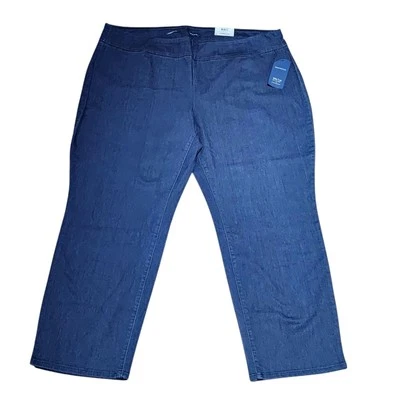 Pantalones de mezclilla Charter Club talla grande 28W Cambridge pierna ajustada elásticos azules Foto 1 de 4