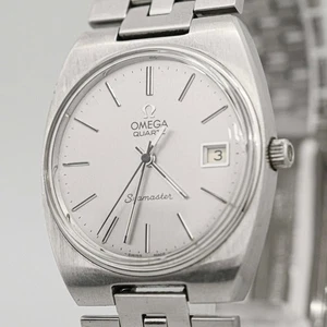 *NEAR MINT* Vintage OMEGA Seamaster Cal.1342 Quartz Push Crown Silver Dial Men's - Picture 1 of 17