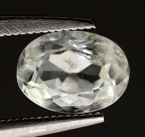 0,55 quilates Sri Lanka zafiro natural blanco-incoloro ovalado 5x3 mm piedra preciosa sin calor - Imagen 1 de 9