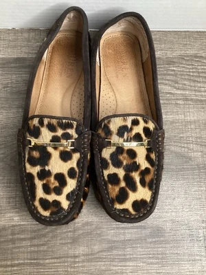 Mocasines para mujer LAUREN by Ralph Lauren de cuero con estampado de leopardo talla 7B EE. UU. Foto 1 de 4