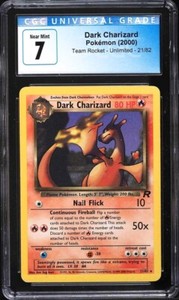 2000 Pokemon Card - Dark Charizard 21/82 - Team Rocket - CGC 7 NM