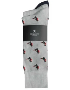 HACKETT London Three Pack Grey & Navy Duck Print Socks Set One Size - Imagen 1 de 2