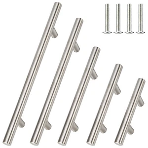 Kitchen Cabinet Pulls Silver Stainless Steel Cupboard Drawer T Bar Handles US - Picture 1 of 15