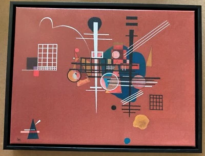 Impresión de arte en lienzo rojo opaco 1927 por Kandinsky reproducción Art Deco NUEVO envío incluido Foto 1 de 4