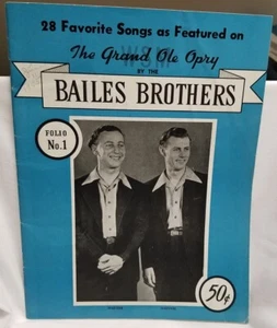 BAILES BROTHERS - ORIGINAL 1945 SONG FOLIO / SOUVENIR PROGRAM - VG CONDITION - Picture 1 of 1