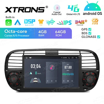 Car Play Android 14 Car GPS Stereo Radio 4G LTE WiFi 4+64GB For Fiat 500 2007-15 - Image 1 of 4