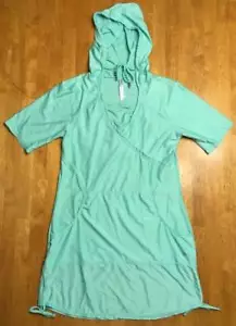 NWT Free Country Women's Green Teal Hooded Quick Dry Swim Dress Cover-up Small - Picture 1 of 12