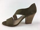 Aerin Cativin Open Toe Chunky Heel Sandals Size 8.5 M,Olive 2031