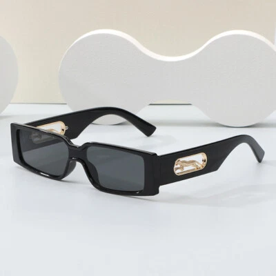 Fashion One Piece Square Sunglasses Mens Women Retro Hip Hop Shade Glasses UV400 - Image 1 of 4