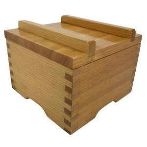 Japanische gebürstete Lack Deckel Holzkiste Schale Vintage Kaiseki Mahlzeit braun L411 - Bild 1 von 9