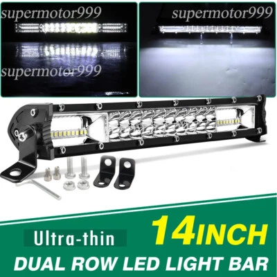 Dual Row 14inch LED Light Bar Work SPOT FLOOD Combo Driving Truck ATV UTV SUV - Image 1 of 4