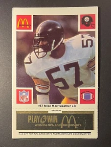 1986 Mike Merriweather LB #57 McDonald's BLACK Game Card - Picture 1 of 2