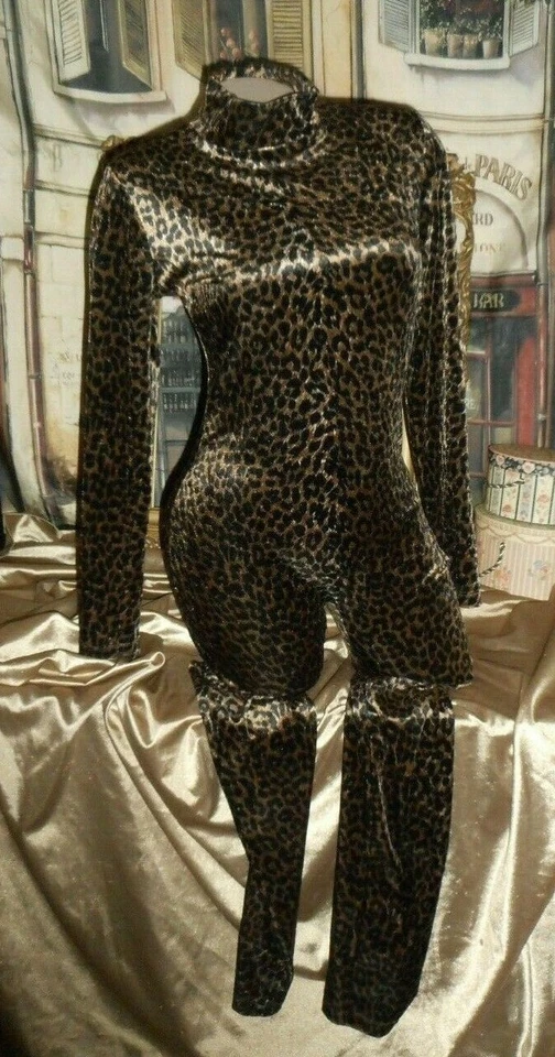 Body Pana Leopardo Guepardo Manga Larga Falso Tortuga Frederick's Hollywood Foto 1 de 4
