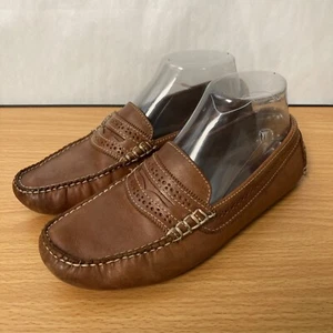 Brooks Brothers Women's Size 8 M Brown Leather Driving Penny Loafers Flats - Foto 1 di 9