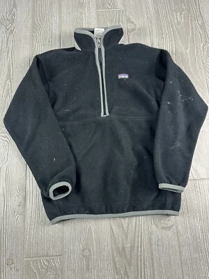 Suéter Pullover Polar Patagonia Niños 1/4 Cremallera Negro Talla M 10 Foto 1 de 4
