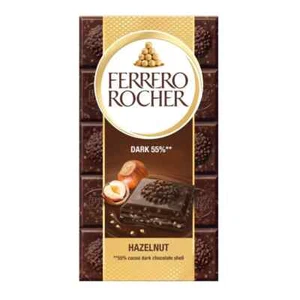 Ferrero Rocher Dark Chocolate Original Bar and Hazelnut with Cocoa Filling 90g - Picture 1 of 8