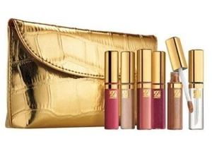 NIB Estee Lauder 6 Pure Color Crystal Lip Gloss Set w Croc Gold Case, Sugar Cane - Picture 1 of 1