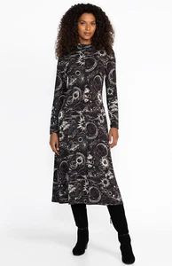 NWT Johnnie Was The JANIE FAVORITE SEAMED MOCK NECK DRESS 2X Flattering A-Line - Picture 1 of 5