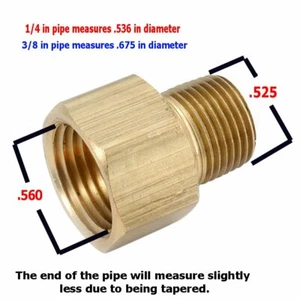 Reducer 3/8 Female Npt to 1/4 Male Npt Pipe Adapter Brass 28193L WAG 120REC - Picture 1 of 4