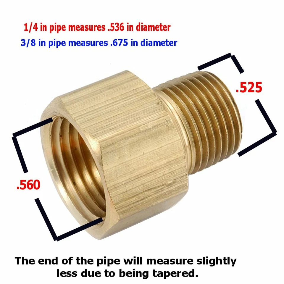 Reducer 3/8 Female Npt to 1/4 Male Npt Pipe Adapter Brass Reducer Fitting 25pcs - Image 1 of 4