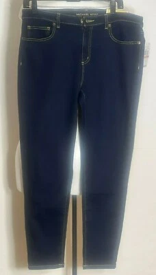 Pantalones de mezclilla Michael Kors para mujer 8 Izzy ajustados al tobillo azul oscuro ajustados nuevos con etiquetas Foto 1 de 4