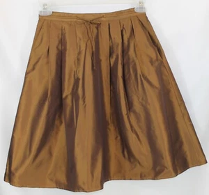 NWOT Burns Womens 6 Copper 100% Silk 27 in Waist w/ Draw String 2 Pockets Skirt - Picture 1 of 6