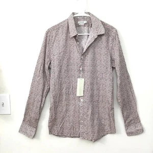 J. LINDEBERG Button Down Long Sleeve Shirt Men's Medium Floral Slim Fit NWT - Picture 1 of 7