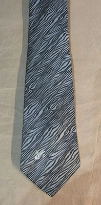 Don Loper Black Grey Zebra Striped Mens Tie - Image 1 of 4