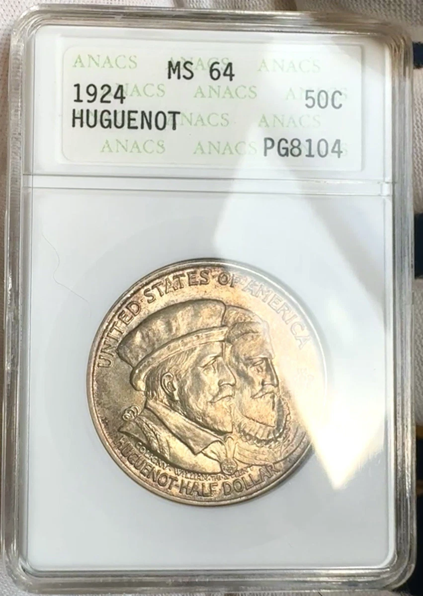 『NGC MS64』ユグノー教徒300周年記念ハーフダラー銀貨（1924年） NGC MS64』ユグノー教徒300周年記念ハーフダラー銀貨（1924年）
