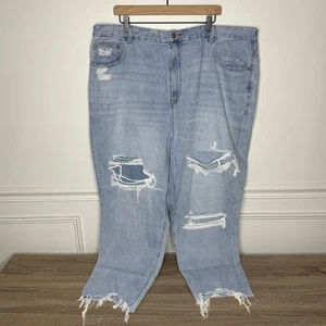 American Eagle Curvy Mom Jeans Light Wash Distressed Jeans Plus 24  - Bild 1 von 9