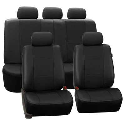 Fundas de asiento acolchadas de cuero sintético de lujo para auto camión SUV furgoneta - Juego completo Foto 1 de 3
