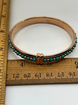 Brazalete Brazalete Bronce Milor Turquesa Tono Oro Rosa Foto 1 de 4