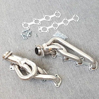 Par de cabezales de escape cortos para motor 00-03 Dodge Durango Dakota RAM1500 4,7 L V8 Foto 1 de 4