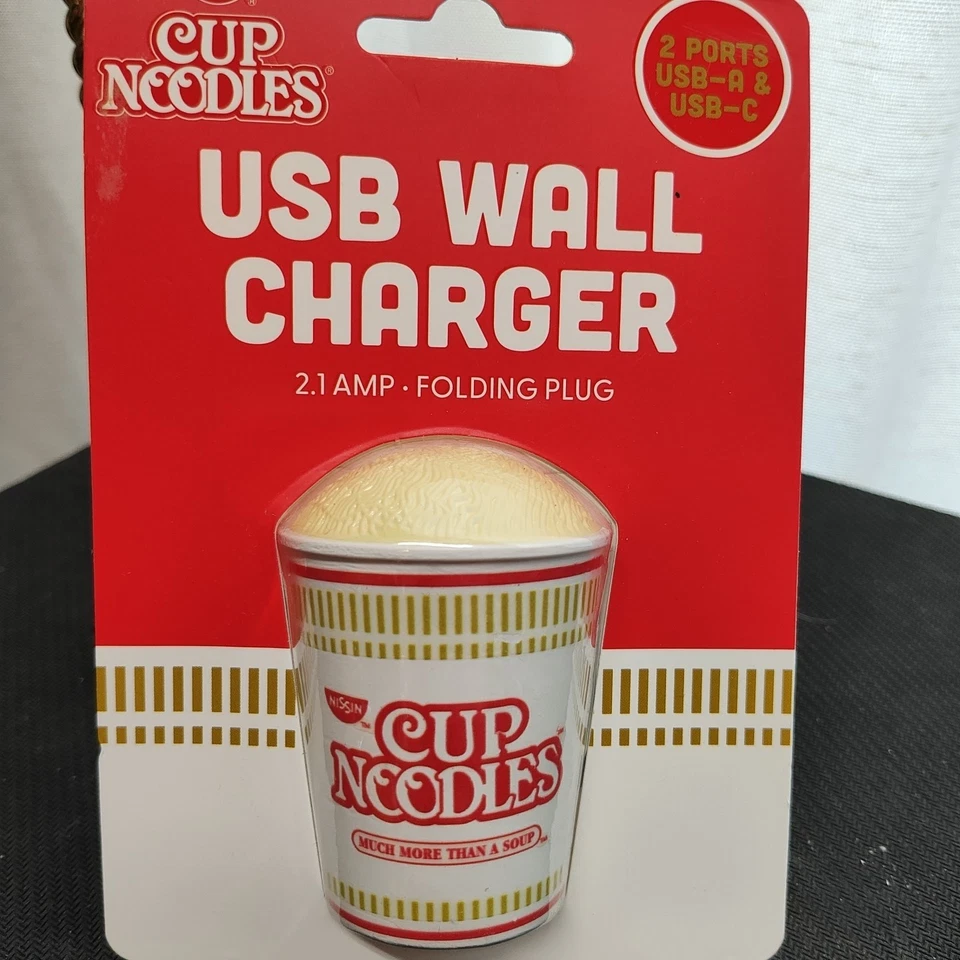 Nissin Cup Noodles Much More Than A Soup 2 Port USB A &C Wall Charger 2.1Amp
