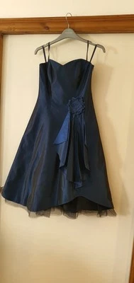 Navy, Acetate Prom Dress, Satin - Image 1 of 4