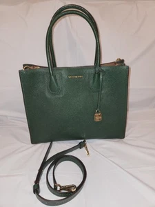 Michael Kors Mercer Large Green Leather Tote w/ Strap. Only Used Once! - Picture 1 of 8