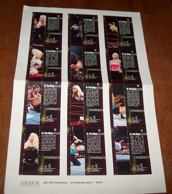 Rare 2001 Fleer One of a Kind WWF Divas Proof Sheet - Image 1 of 2