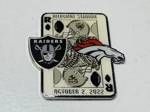 LV Las Vegas Raiders vs Denver Broncos Game Day Pin October 2 2022 10/02/22 - Picture 1 of 2
