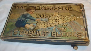 1915 CONJUNTO DE BLOQUES DE CONSTRUCCIÓN ANTIGUOS CONSTRUIDOS EL RELIEVE CO ALBANY NY JUGUETE PARA NIÑOS - Imagen 1 de 6