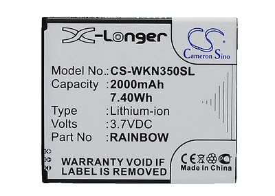 3.7V battery for Wiko N350 Rainbow Rainbow Neongelb Li-ion NEW - Imagem 1 de 4
