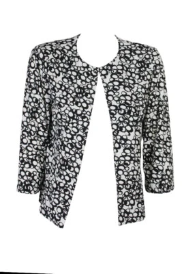 Jessica Howard Petite Black White Printed Jacket  10P - Image 1 of 3