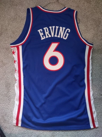 Reebok NBA HWC Philadelphia 76ers Julius Erving Dr. J Swingman Jersey Mens Sz L Cover