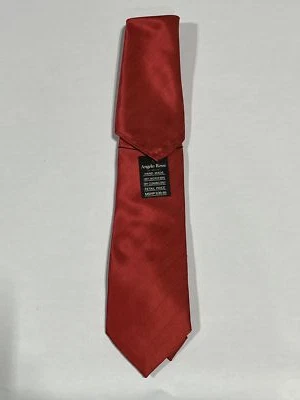 Corbata roja Angelo Rossi para hombre con cuadrado de bolsillo a juego hecha a mano NUEVA Foto 1 de 3