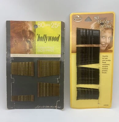 Vintage HOLLYWOOD 85 Rubber Tiped MIGGIE PINS Bobby Pins - Image 1 of 4