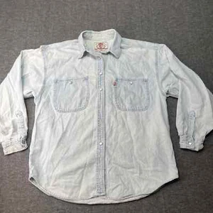 Vintage Levis Denim Pearl Snap Shirt Damen Medium Classic Workwear - Bild 1 von 16