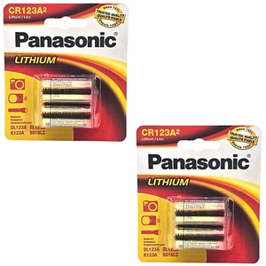 2x 2pk Panasonic 3V CR-123 2/3A Photo Battery 123-SANYO 5018LC 6205 BR2/3A - Picture 1 of 2