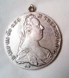 Maria Theresia .D.G. ( 1780 ) Charivari Uhrenkette Münzanhänger Eourpe Coin - Picture 1 of 2
