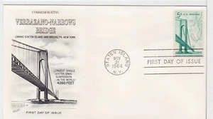 TurtlesTradingPost - Verrazano - Narrows Bridge #1258 - 1964 - FDC Fleetwood - Foto 1 di 1