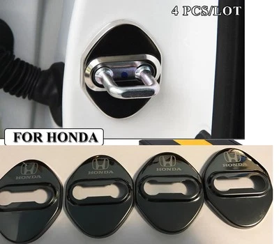 JDM 4ps Acero Inoxidable Cerradura Puerta Adhesivo Hebilla Cubierta Protectora Ajuste Honda Foto 1 de 4